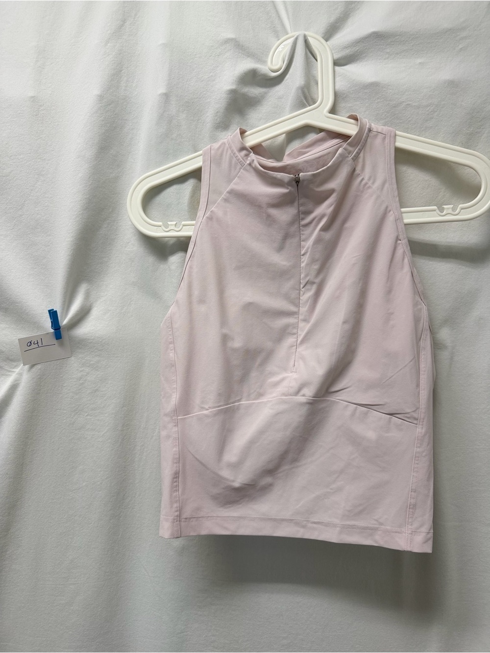 Athleta Pale Pink High-Neck Half zip racerback
